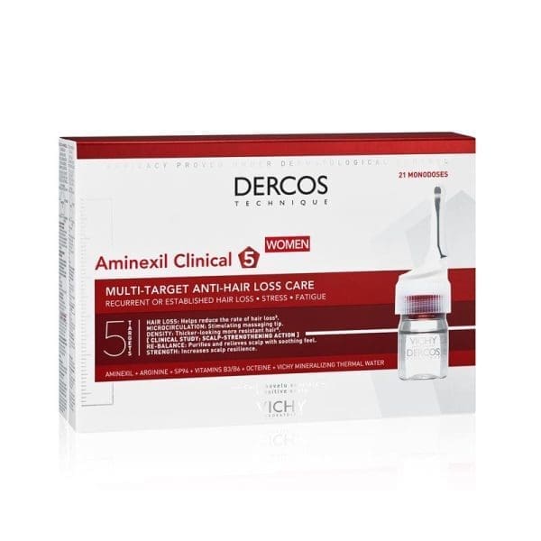 Vichy Dercos Aminexil Clinical 5 Anti-Hair Fall Treatment for Women x21 Doses 6ml