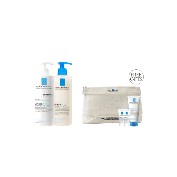 Lipikar Baume AP+ M and Lipikar Syndet AP+ Lipid Replenishing Wash Cream Bundle + Free Minis